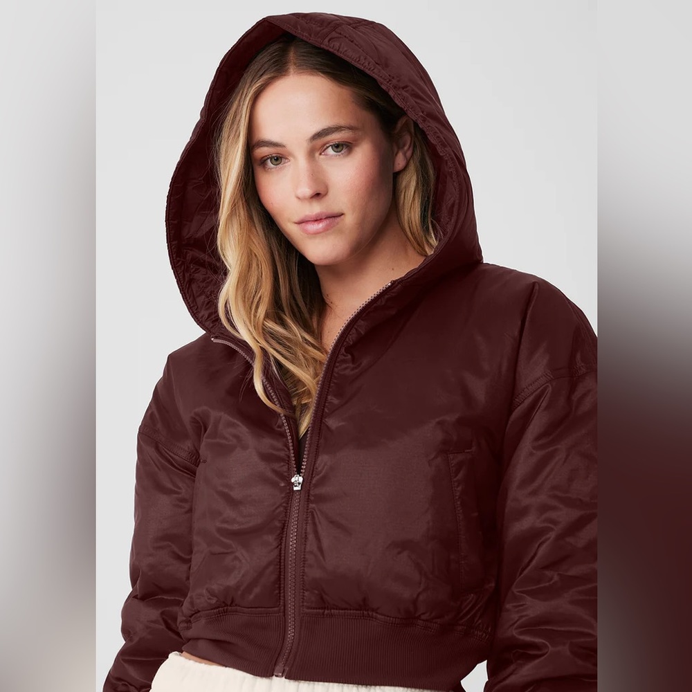 Cropped zip up hoodie jacket